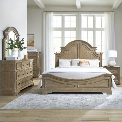 Magnolia Manor King Panel Bed, Dresser & Mirror, Chest, Night Stand
