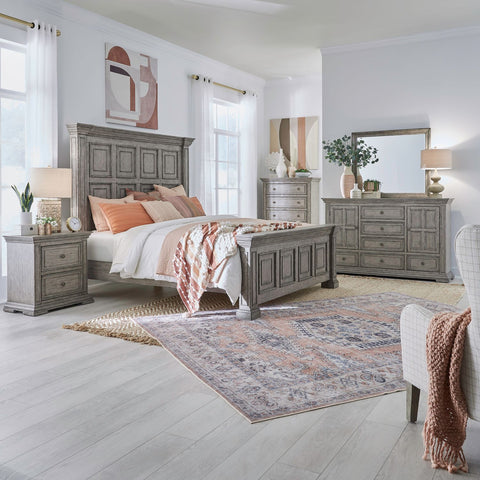 Big Valley King Panel Bed, Dresser & Mirror, Chest, Night Stand