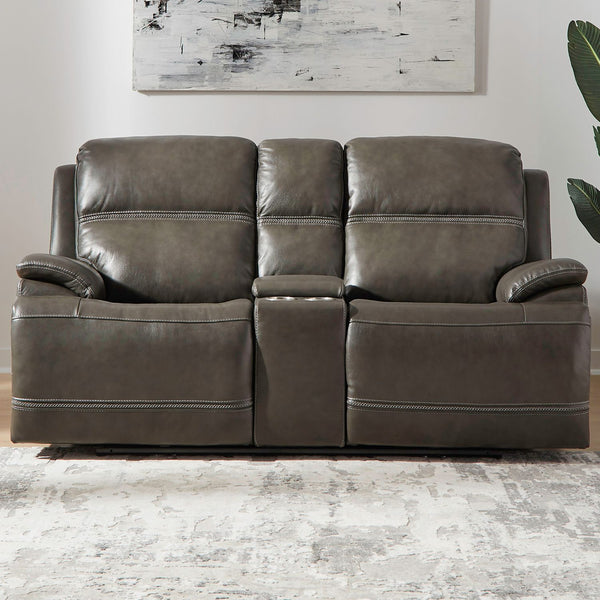 Bentley Loveseat w/Console P2 & ZG - Graphite