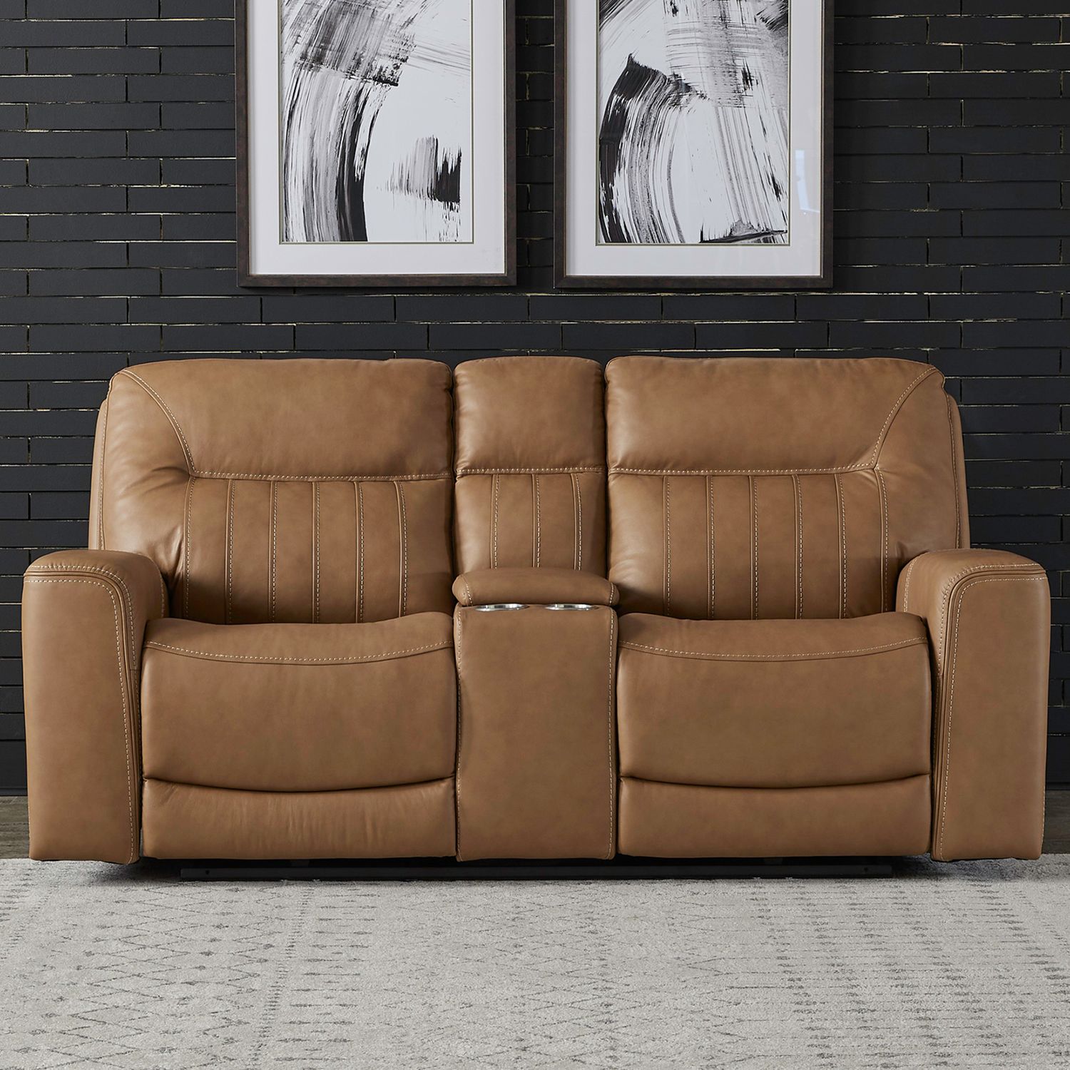 Bennett Loveseat w/ Console P2 & ZG - Butternut