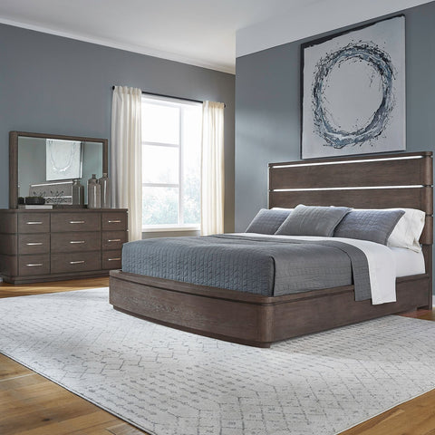 Cascade Falls Queen Panel Bed, Dresser & Mirror