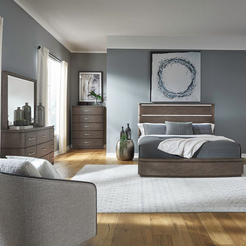 Cascade Falls Queen Panel Bed, Dresser & Mirror, Chest