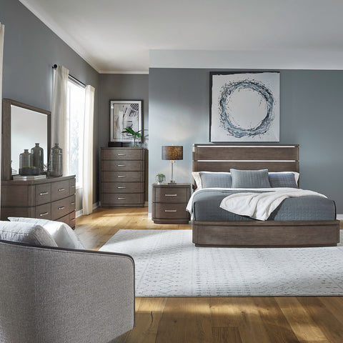 Cascade Falls Queen Panel Bed, Dresser & Mirror, Chest, Night Stand