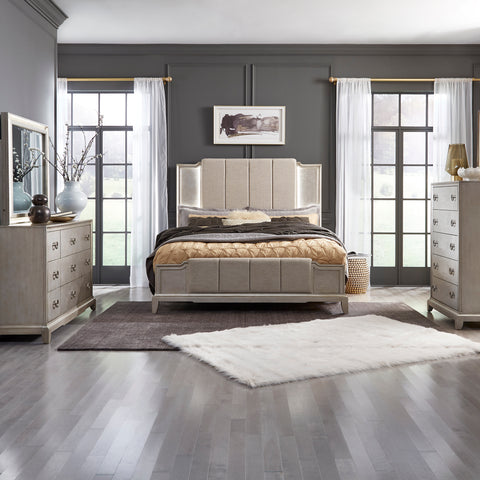 Montage 849-BR-KUBDMC King Uph Bed, Dresser & Mirror, Chest