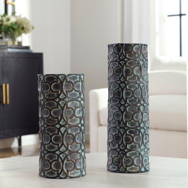 Uttermost Baltra Bronze Patina Vases, S/2