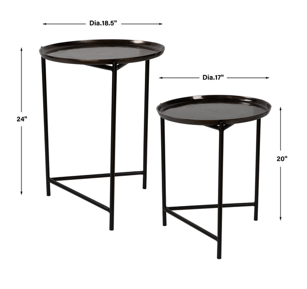 Uttermost Burnett Dark Nickel Nesting Tables, S/2