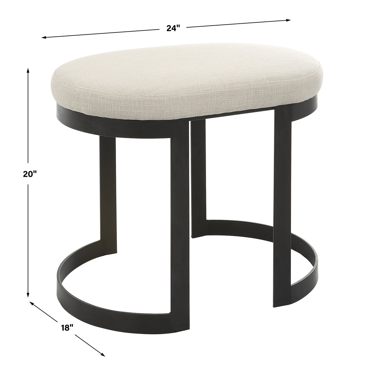 Uttermost Infinity Black Accent Stool - Bayview Furniture