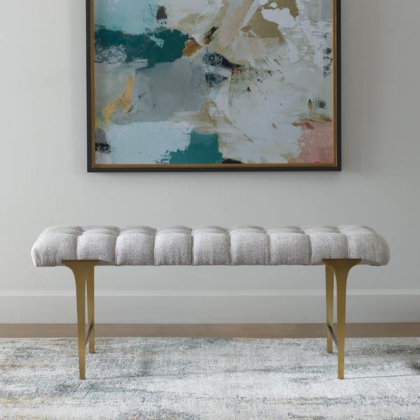 Uttermost Imperial Upholstered Gray Bench