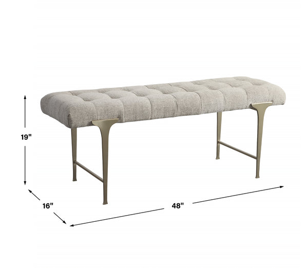 Uttermost Imperial Upholstered Gray Bench