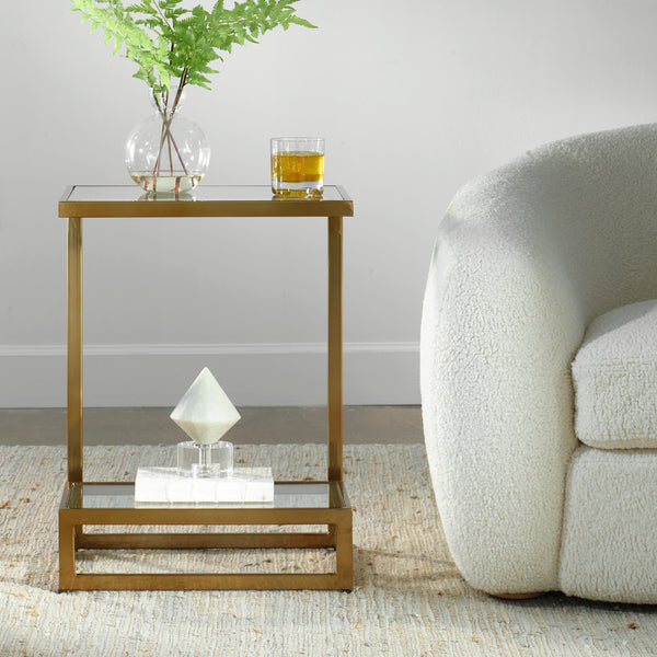 Uttermost Musing Brushed Brass Accent Table