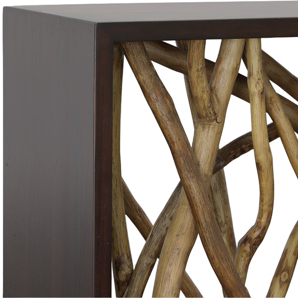 Uttermost Teak Maze Console Table