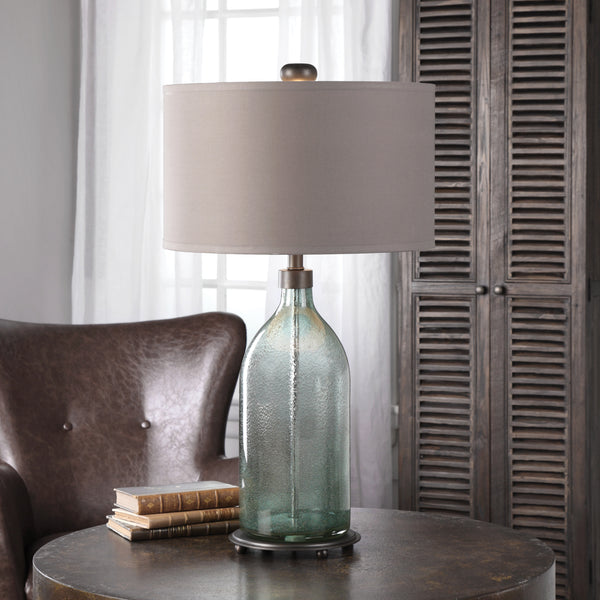 Uttermost Massana Gray Glass Table Lamp