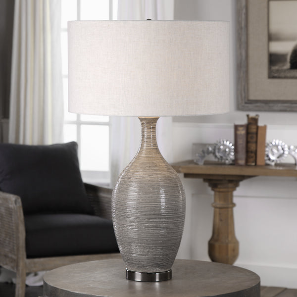 Uttermost Dinah Gray Textured Table Lamp