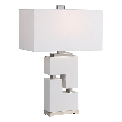 Uttermost Tetris White Table Lamp