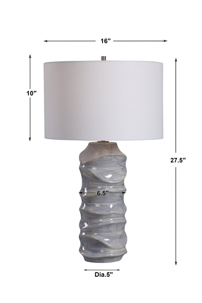 Uttermost Waves Blue & White Table Lamp