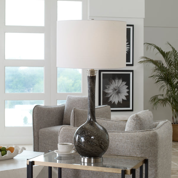 Uttermost Cosmos Charcoal Glass Table Lamp