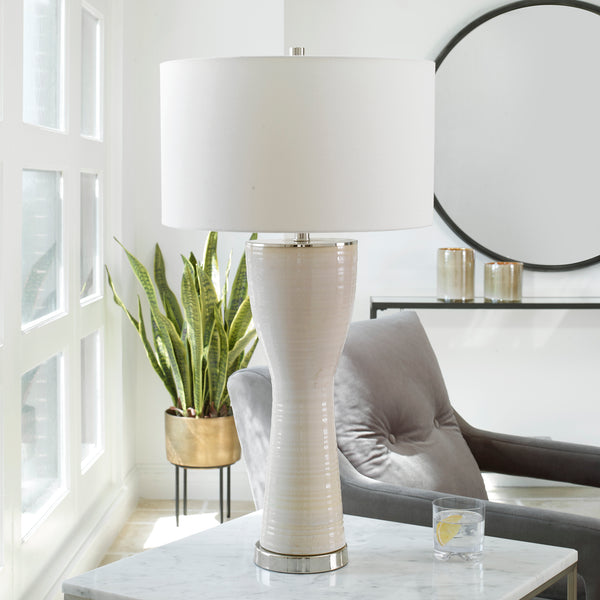 Uttermost Amphora Off-White Glaze Table Lamp