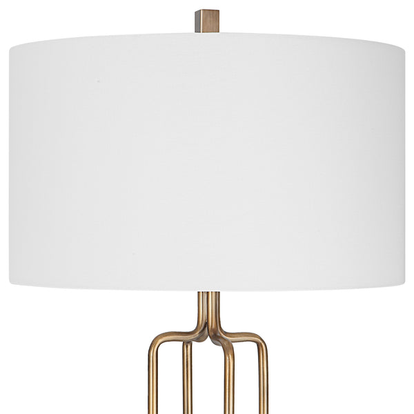 Uttermost Link Brushed Gold Floor Lamp