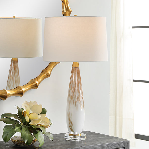 Uttermost Lyra White & Gold Table Lamp