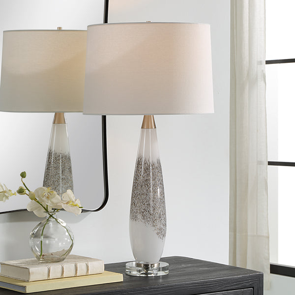 Uttermost Quinn White & Silver Table Lamp