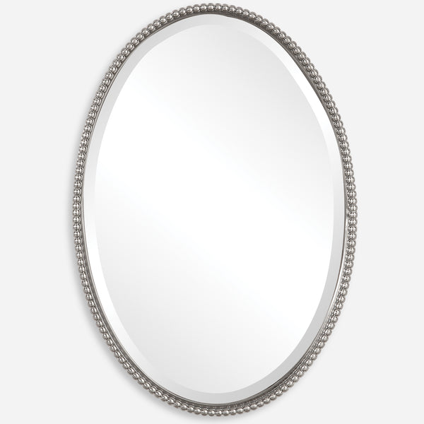 Uttermost Sherise Brushed Nickel Oval Mirror