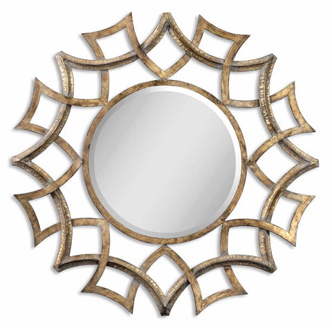 Uttermost Demarco Round Antique Gold Mirror