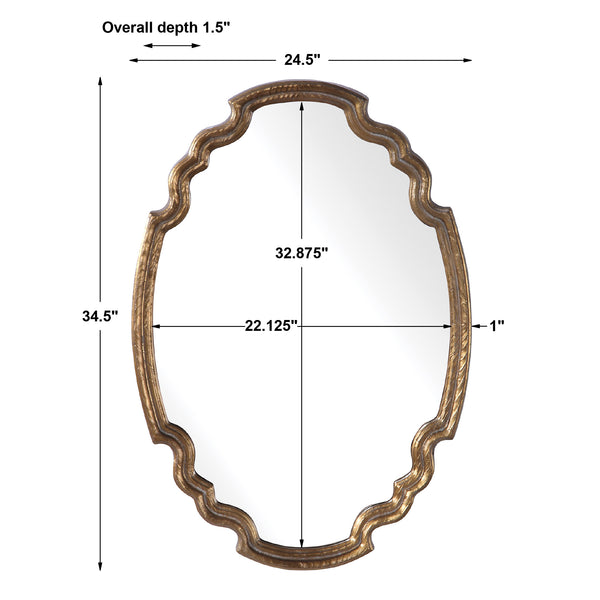 Uttermost Ariane Gold Oval Mirror