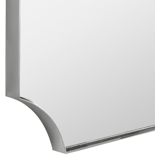 Uttermost Lennox Nickel Scalloped Corner Mirror