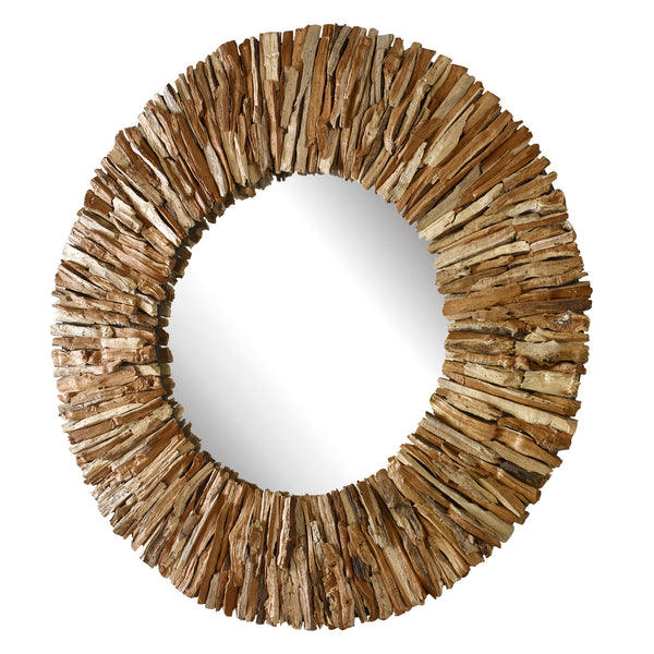 Uttermost Teak Branch Natural Round Mirror