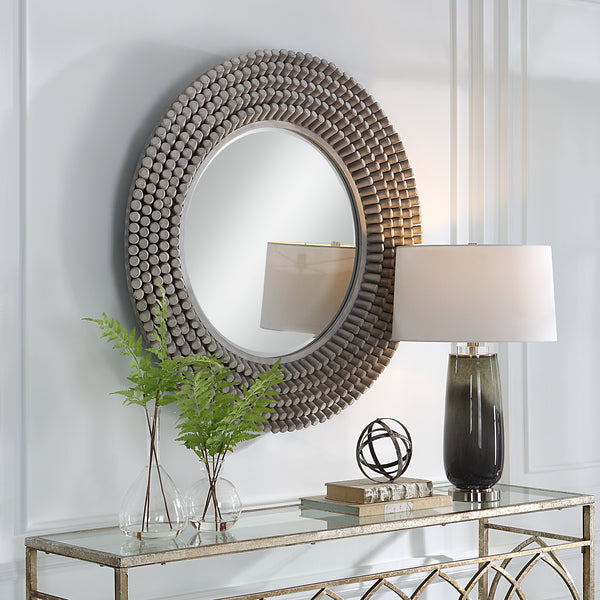 Uttermost Portside Round Gray Mirror