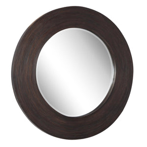 Uttermost Dutton Dark Walnut Round Mirror