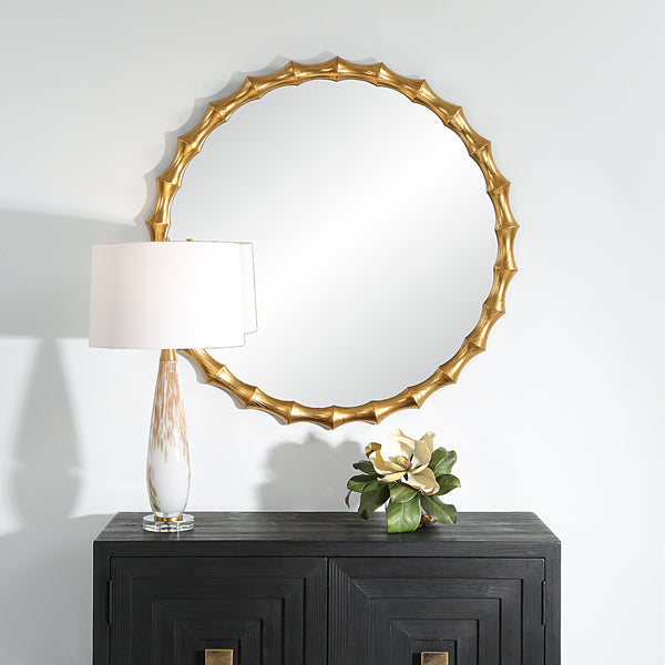 Uttermost Nacala Round Gold Mirror