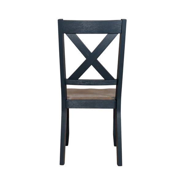 Liberty Furniture 519NY-C3000S X Back Side Chair- Navy (RTA)