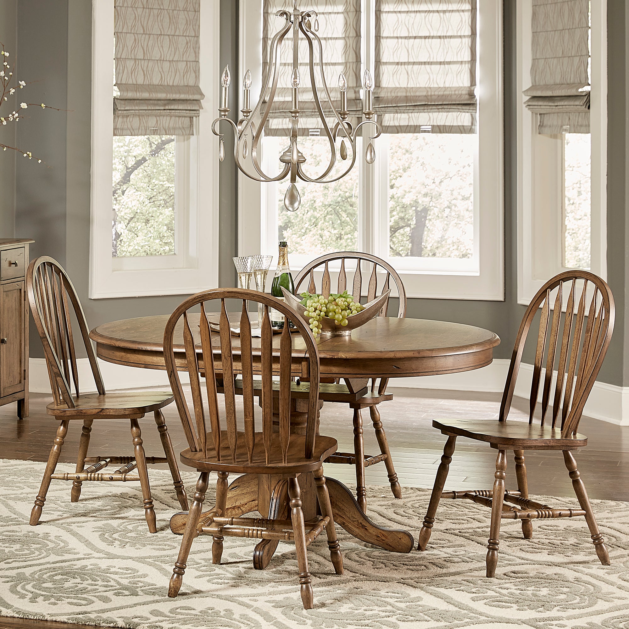 Liberty Furniture 186-CD-5PDS 5 Piece Pedestal Table Set