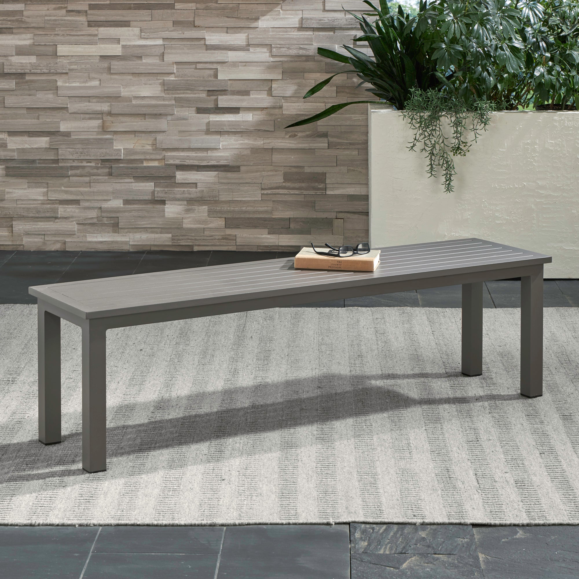 Liberty Furniture 3001-OB9001B-GT Outdoor Dining Bench - Granite