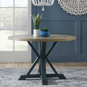 Liberty Furniture 519NY-T4848 Single Pedestal Table- Navy