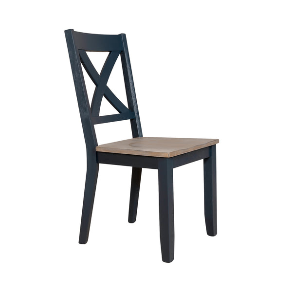 Liberty Furniture 519NY-C3000S X Back Side Chair- Navy (RTA)