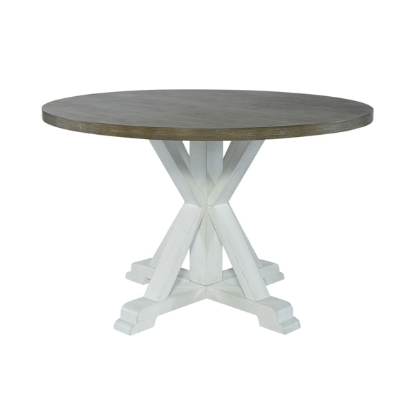 Liberty Furniture 519WH-T4848 Single Pedestal Table- White